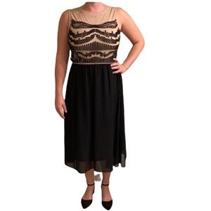Panilli Midi Dress with Tulle Embroidered Top NWOT